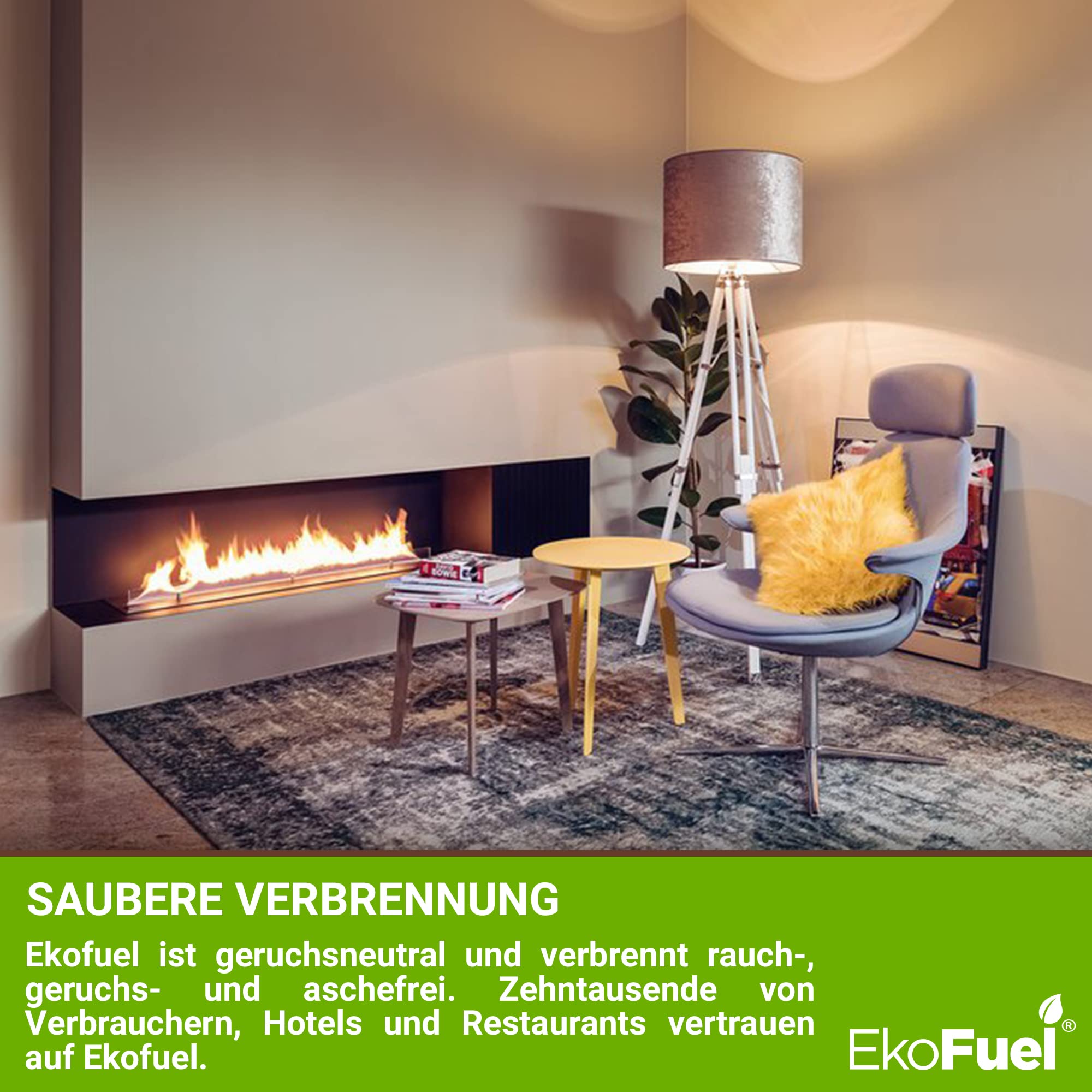EKOFUEL (4 Liter) Premium BioEthanol 96,6% – Bio Ethanol Brennstoff für Ethanol Kamin, Tischkamin, Kamin Wand, Standkamin | Indoor & Outdoor Bio Ethanol | Bioethanol Kamin | Bio Alkohol