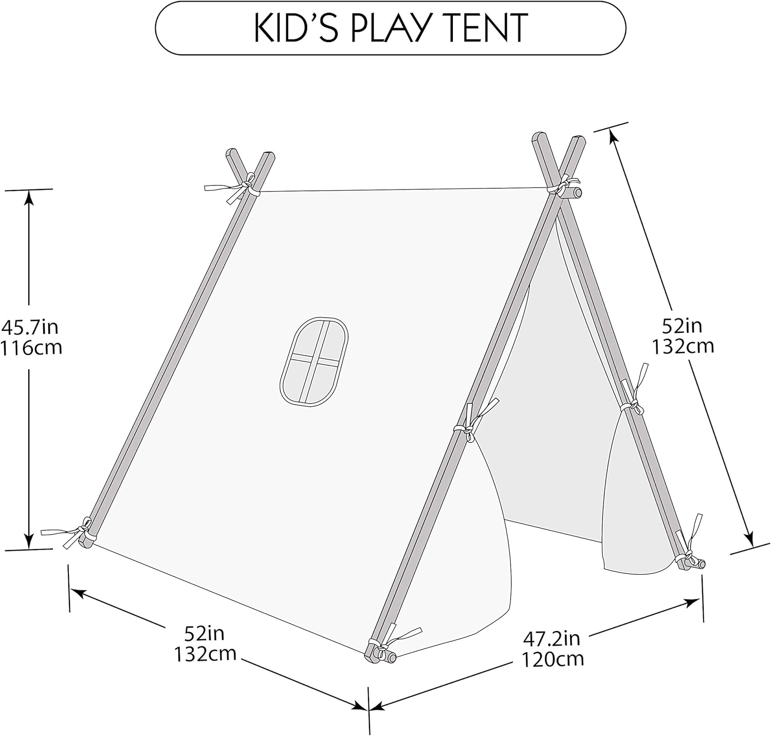 100% Canvas Cotton Kids Playhouse for Boy & Girl Indoor and Outdoor - Natural Premium Breathable Cotton Canvas and Sturdy Pine Wood Frame for Your Kids Playhouse (Jungle)