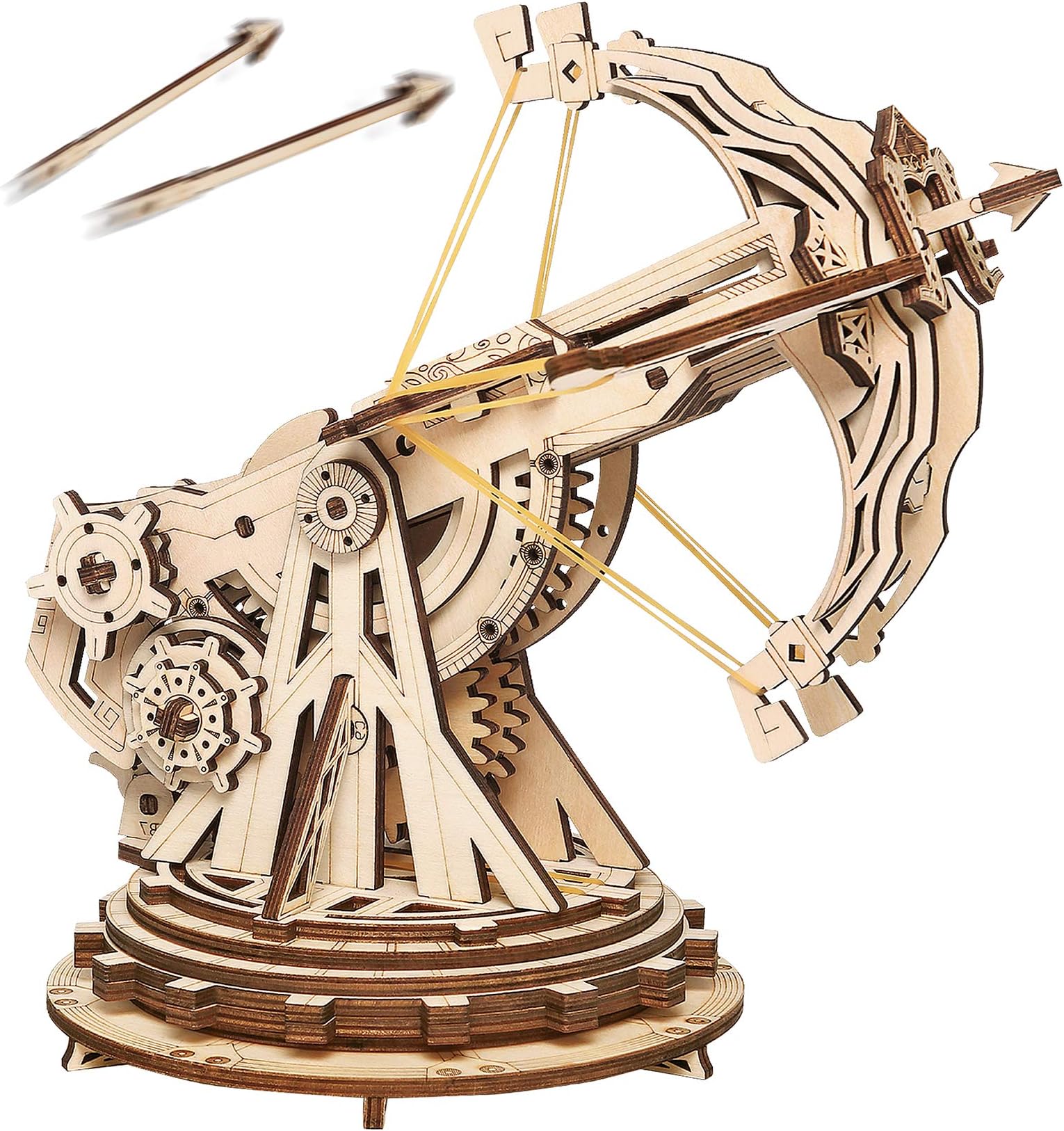 Rowood 3D Wooden Puzzles Catapult Kit for Adults, DIY Catapult Mechanical Wooden Model Kits Toys to Build for Adult, Cool Birthday Gift Choice