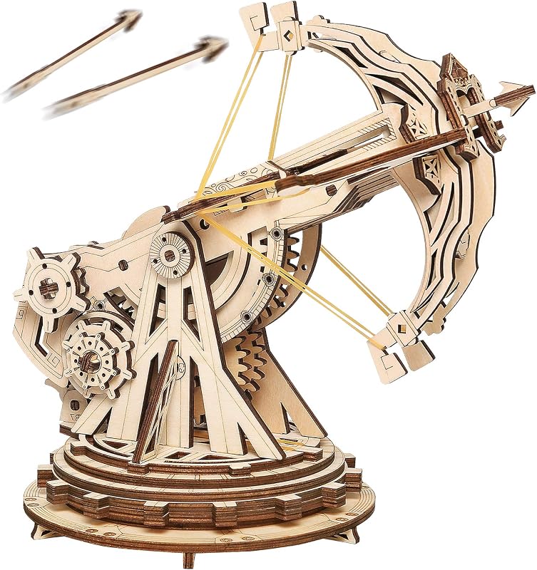 Rowood 3D Wooden Puzzles Catapult Kit for Adults, DIY Catapult Mechanical Wooden Model Kits Toys to Build for Adult, Cool Birthday Gift Choice
