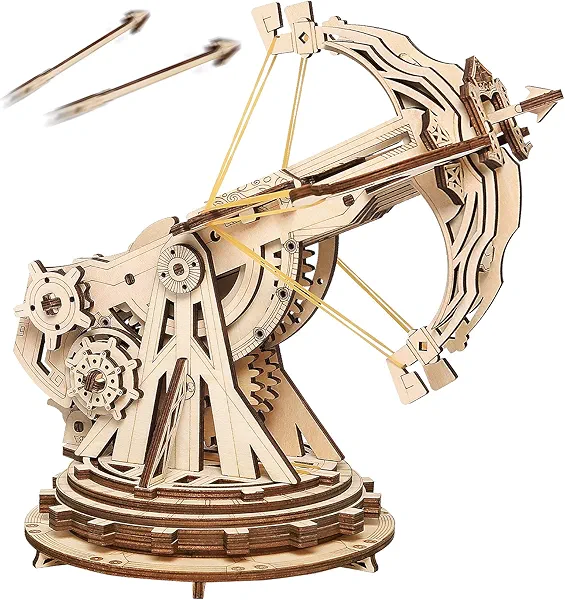 Rowood 3D Wooden Puzzles Catapult Kit for Adults, DIY Catapult Mechanical Wooden Model Kits Toys to Build for Adult, Cool Birthday Gift Choice
