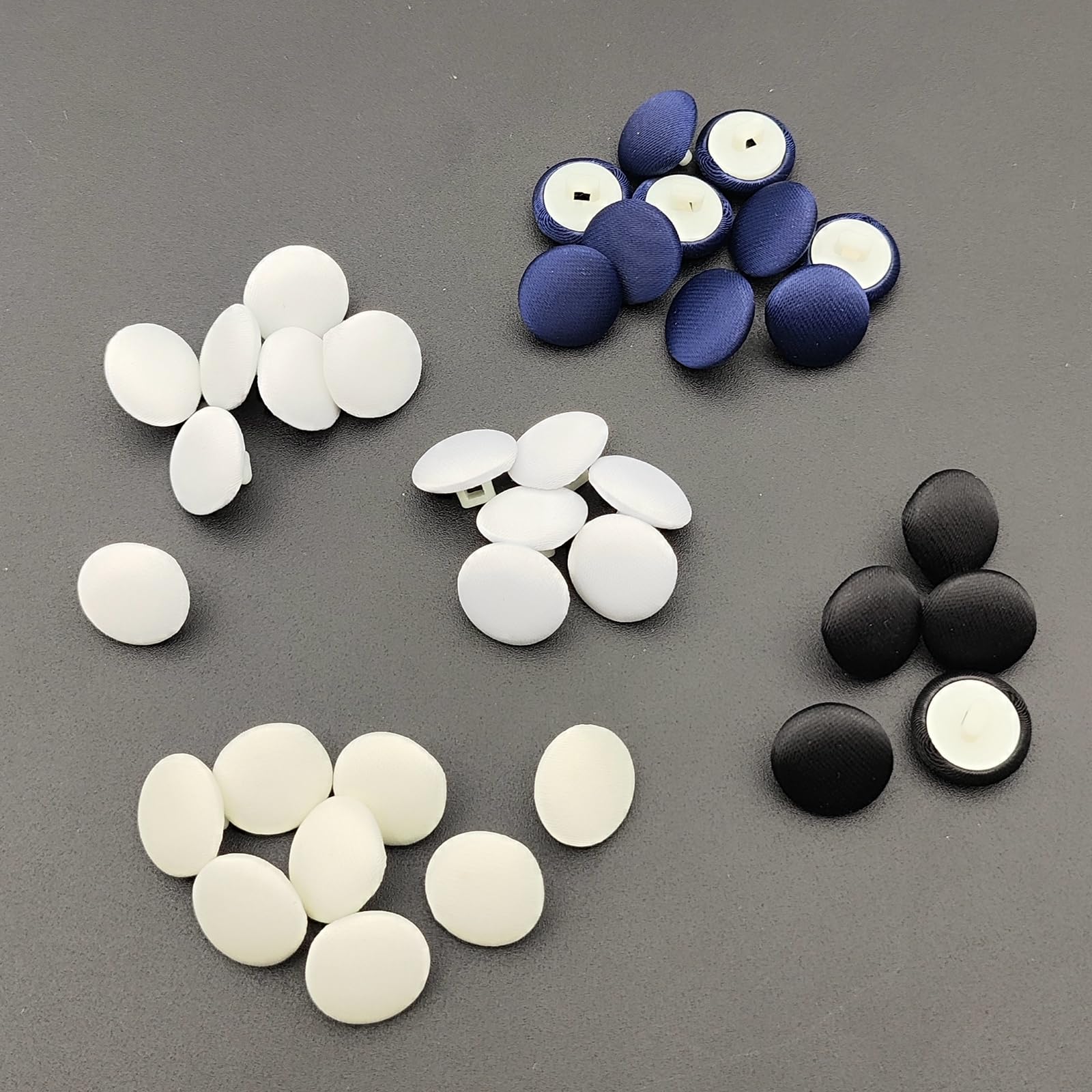 PEPPERLONELY 50 stuks 1/2 inch satijnen knopen set met schacht en elastische knoopsgaten voor bruiloft en formele jurk - ivoor PEPPERLONELY 50 stuks 1/2 inch satijnen knopen set met schacht en elastische knoopsgaten voor bruiloft en formele jurk - ivoor