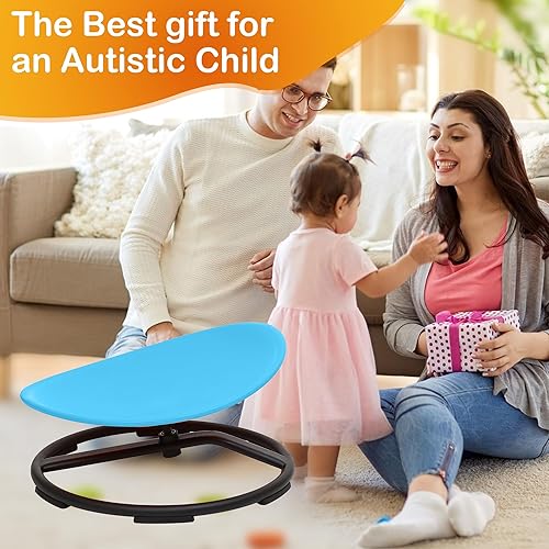 Miniatura 7 de Silla giratoria sensorial para niños autistas, silla giratoria sensorial, juguete para sentarse y girar para equilibrio y coordinación, asiento