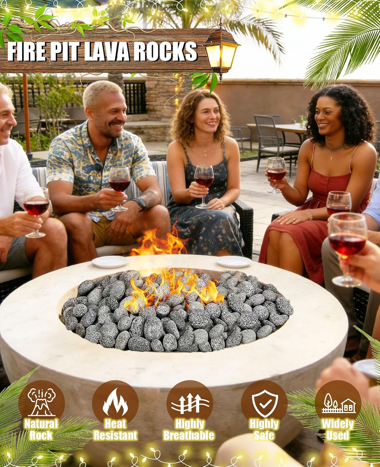 20 Pounds Lava Rock Pebbles 2-3 Inch Natural Lava Stones for Fire Rocks for Gas Fire Pits, Fireplaces, Landscaping, and Plant Cultivation, Natural Tumbled Stones for Indoor and Outdoor