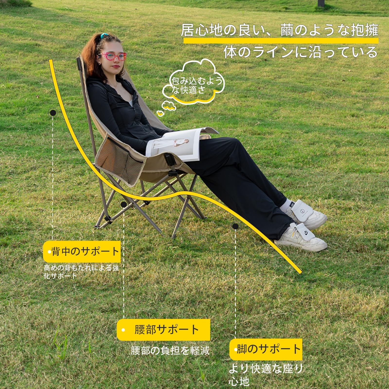 Whitsunday アウトドアチェア キャンプ椅子 グランドチェア キャンプチェア 軽量 折りたたみ コンパクト ハイキング お釣り 登山 ロータイプ - 黒 Amazon.co.jp: Whitsunday アウトドアチェア キャンプ椅子 グランド