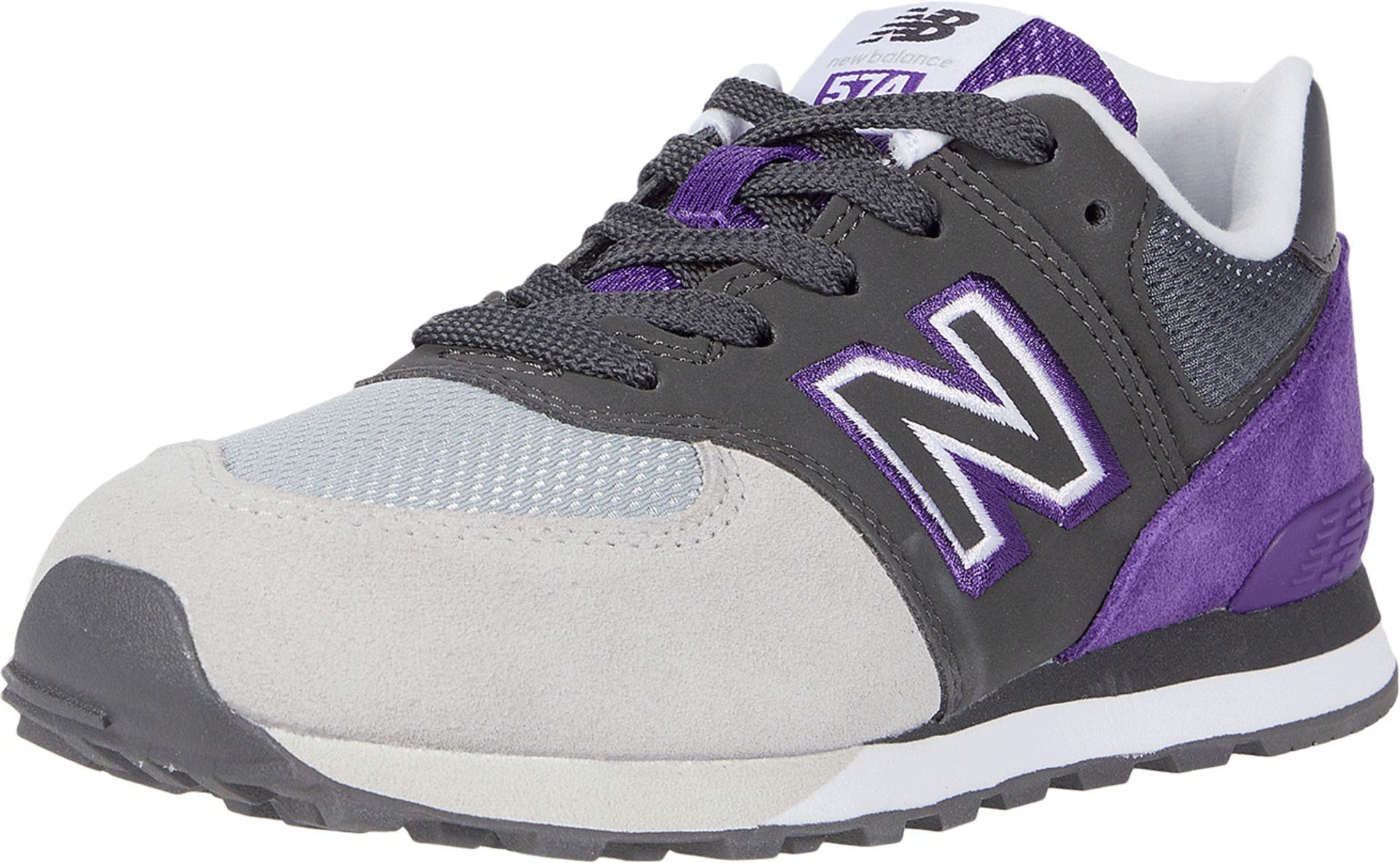 New Balance Kids 574 V1 70s Racing Lace-up Sneaker, MAGNET/PRISM PURPLE, 12 W Little Kid (4-8 Years)