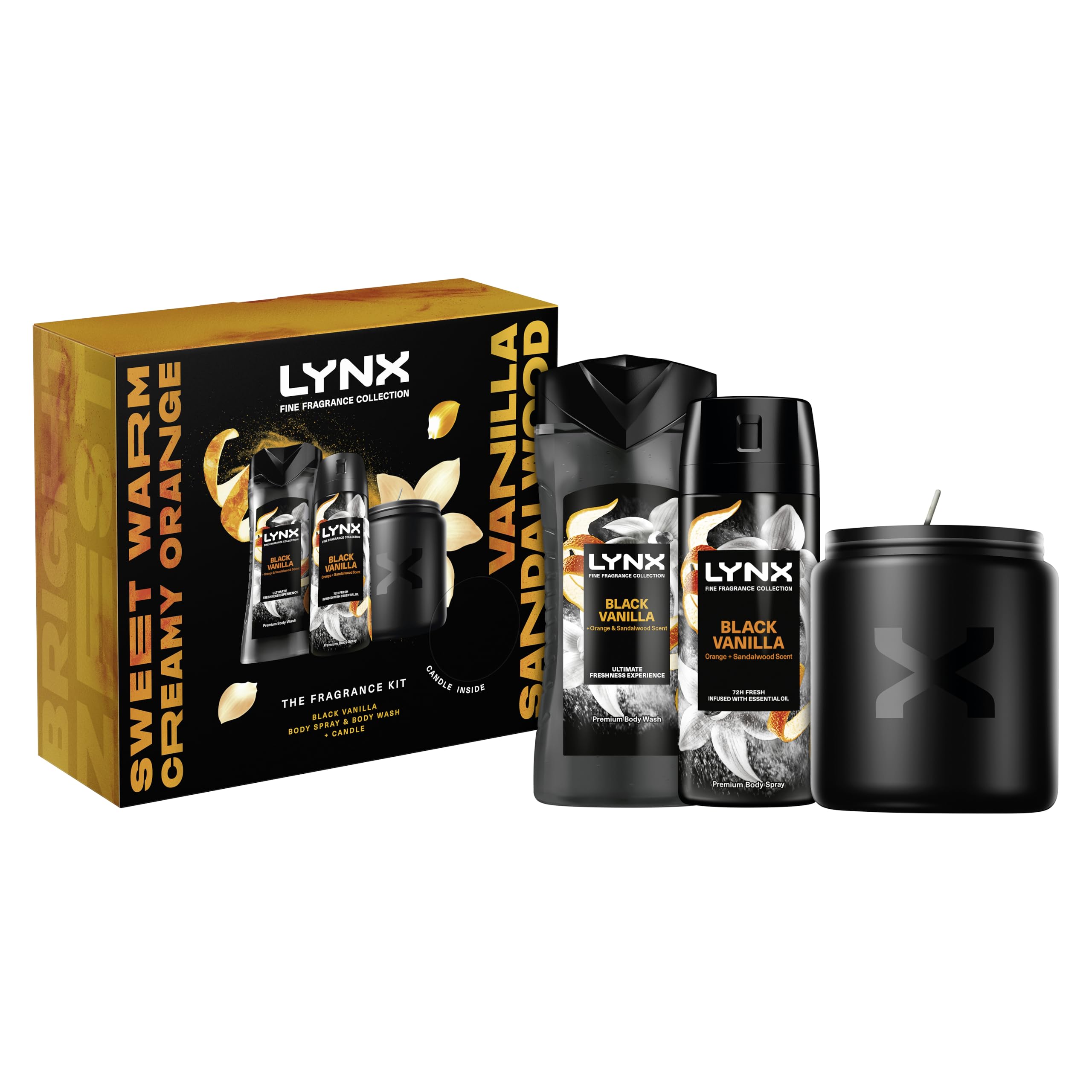 Lynx Black Vanilla Fine Fragrance Kit Gift Set with a body spray