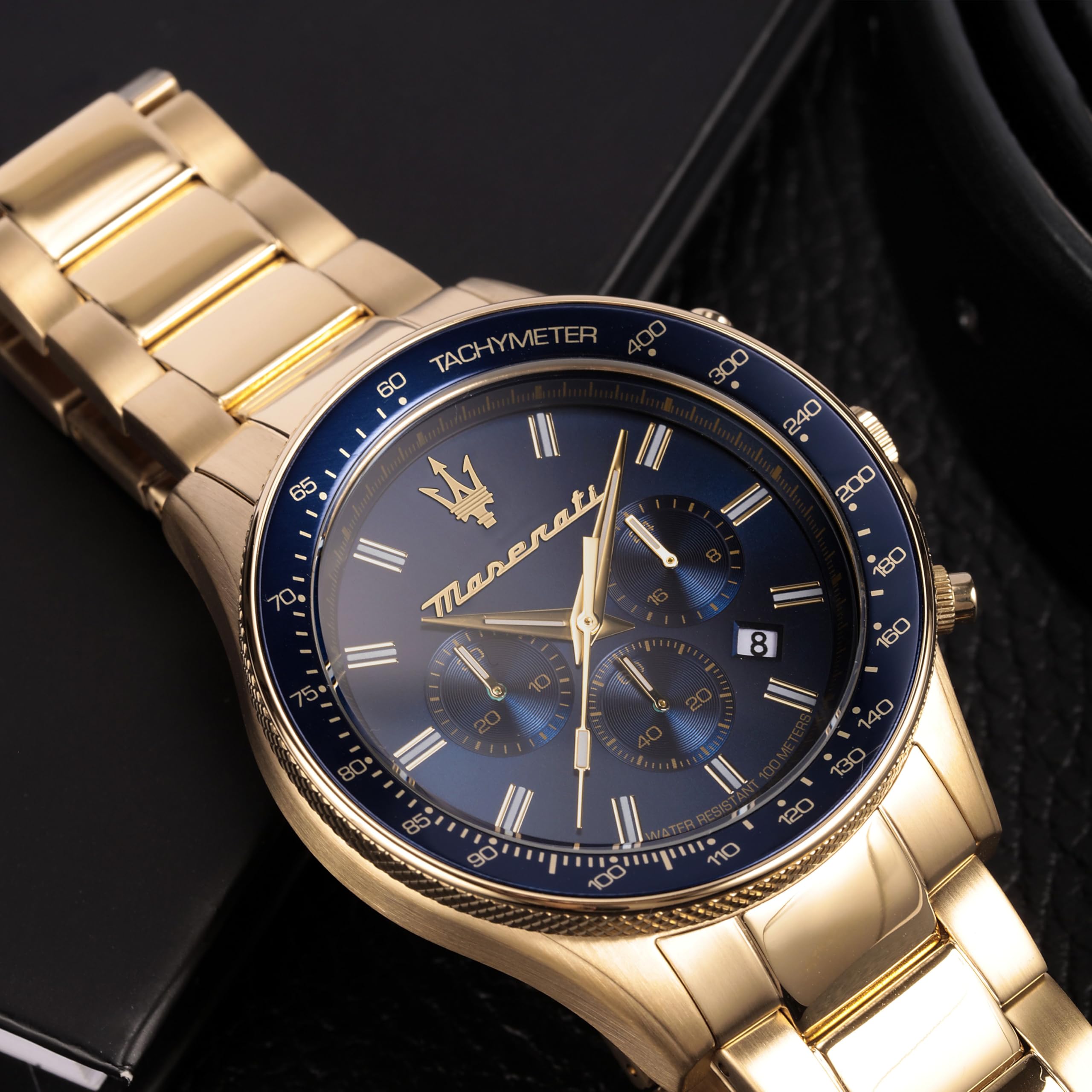Maserati Orologio da uomo, Collezione Sfida, in Acciaio, PVD oro giallo, con cinturino in Acciaio inossidabile - R8873640005