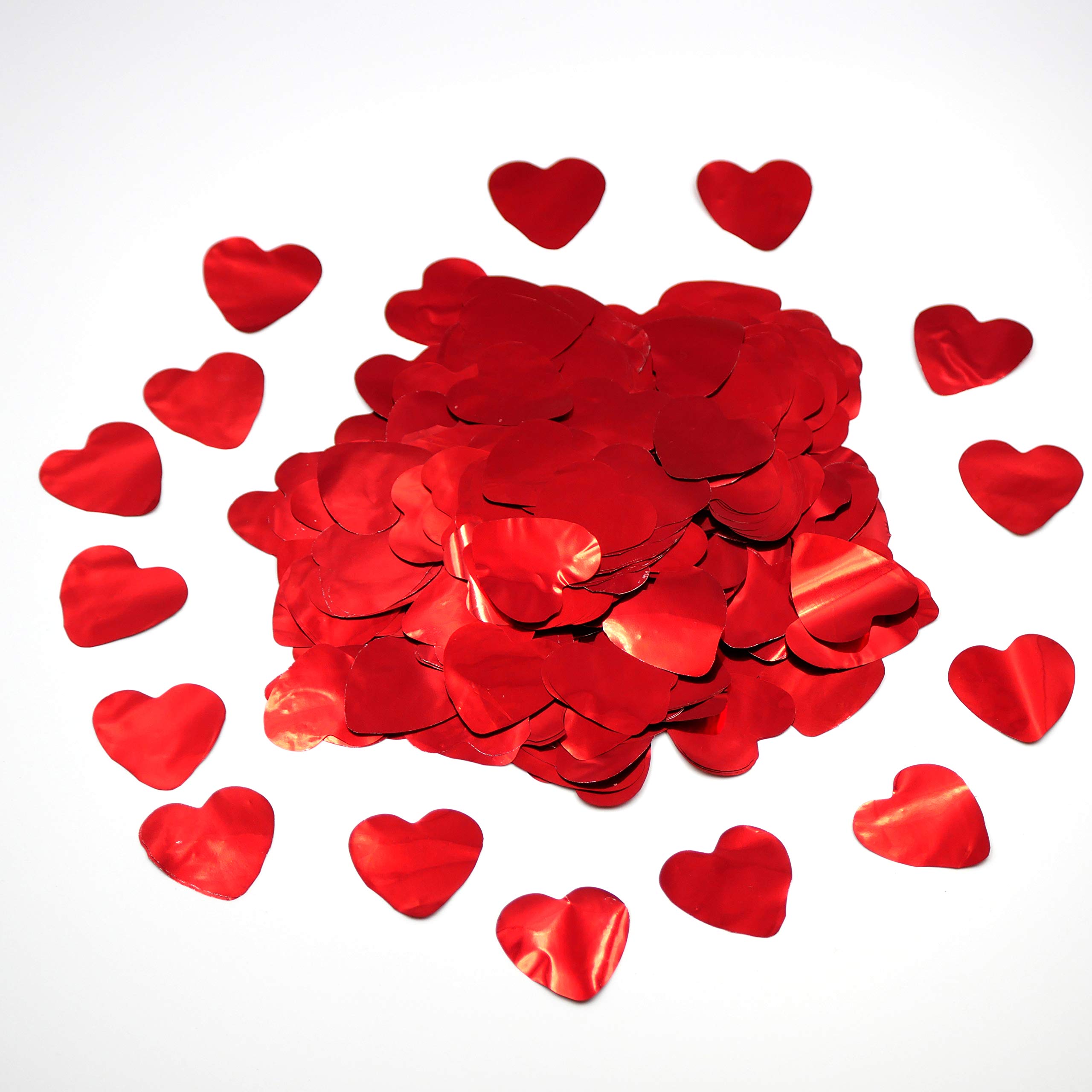 Red Metallic Heart Confetti (1lb)