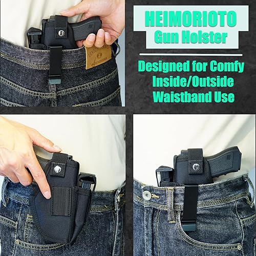 Miniatura 5 de Funda de pistola para hombre y mujer, fundas IWBOWB de 9 mm, funda para pistola 380 que se adapta a Glock 19172326274243x, S&W M&P Shield, Sig Sauer