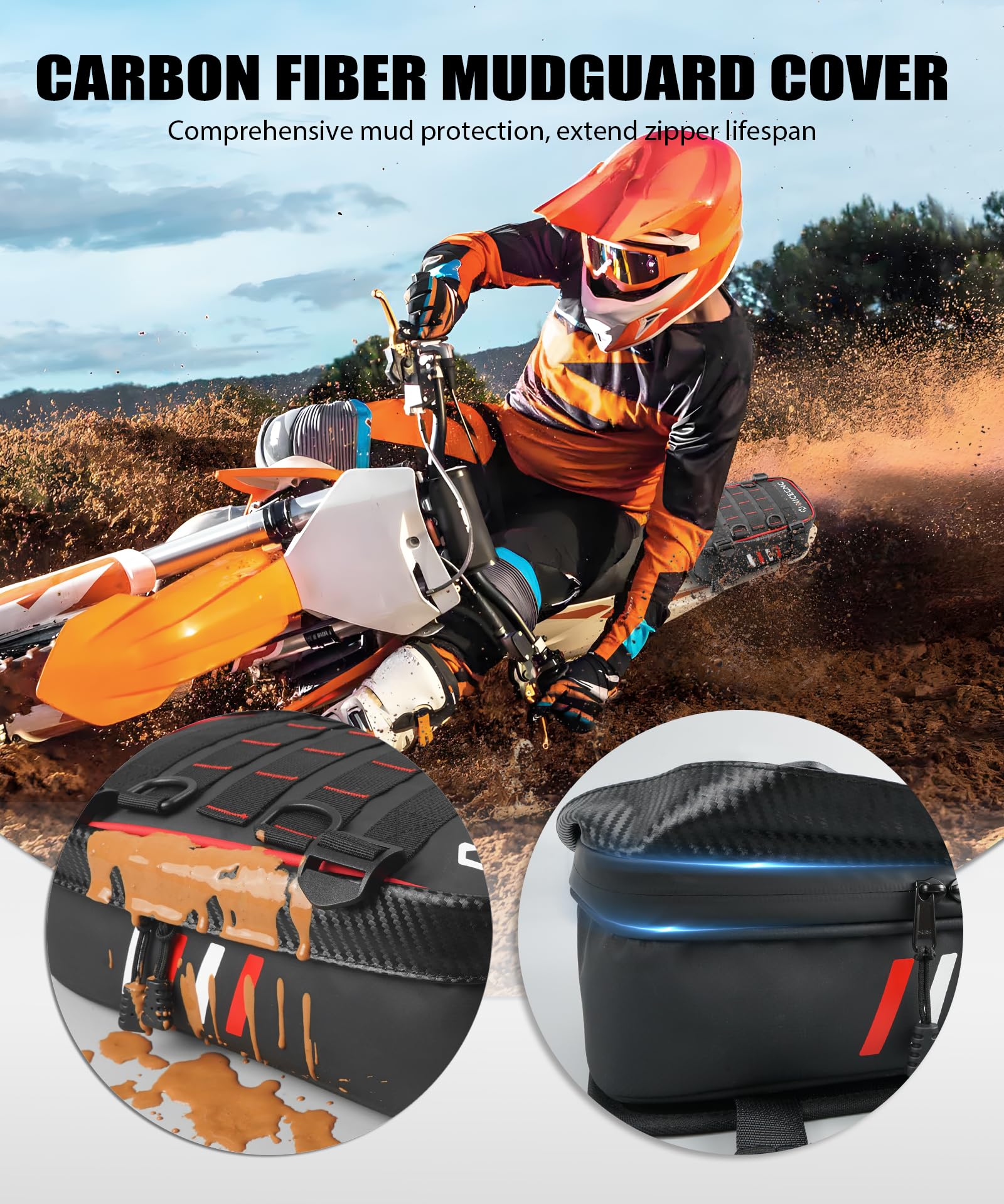 NICECNC Borsa Fender posteriore impermeabile per Dirt Bike Motocross Tool Organizzatore universale