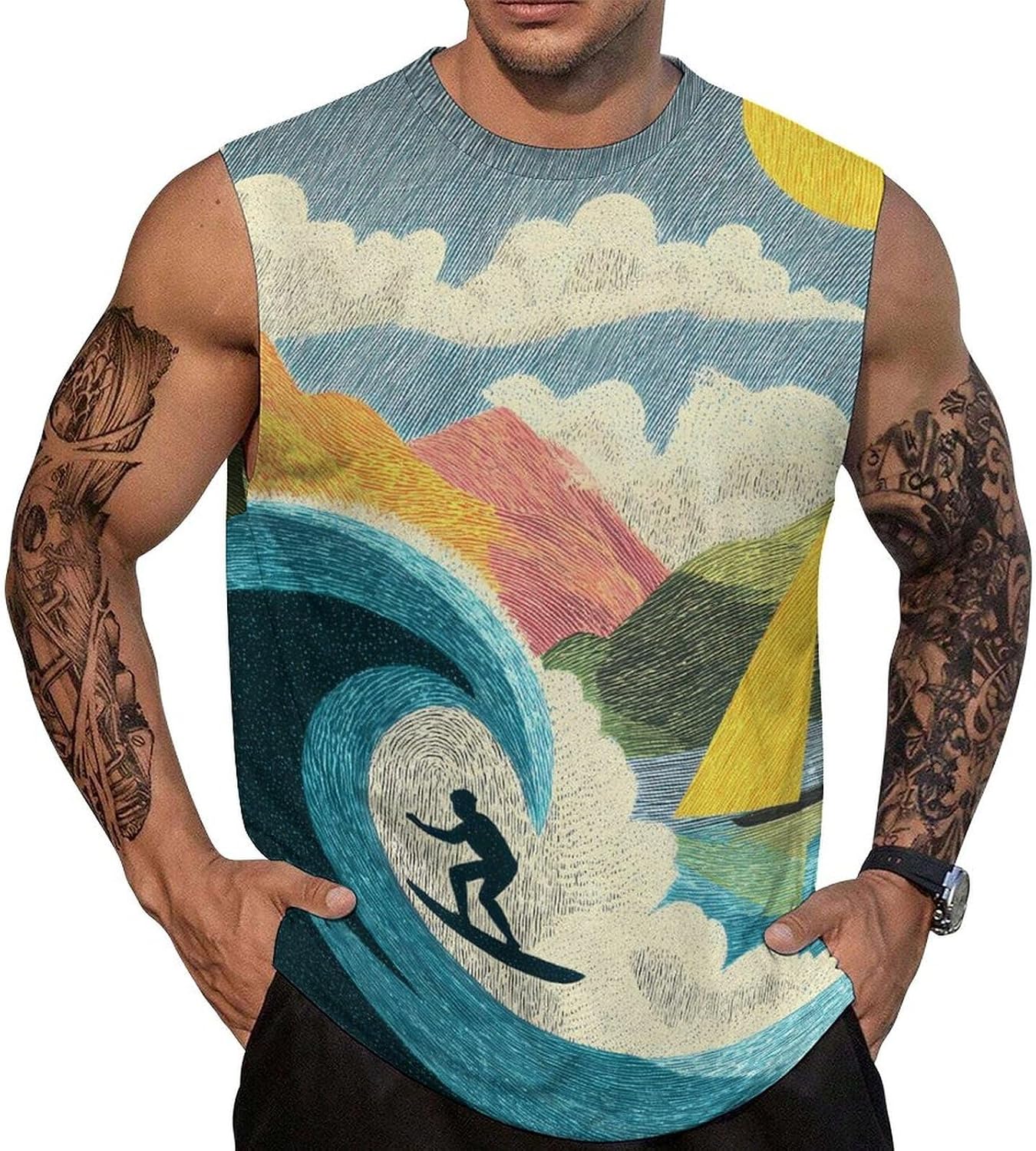 Surf's Crest Surfers Men's Sleeveless Shirt Small