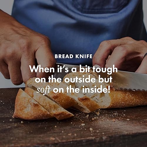Miniatura 4 de hedley & bennett Cuchillo para pan, cortador de pan con borde dentado de 8.6 pulgadas con acero inoxidable alemán de alto carbono, ultra afilado,