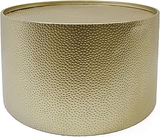 Christopher Knight Home 308945 Rache Modern Round Coffee Table with Hammered Iron, Gold, 26. 00” L x 26. 00” W x 17. 00” H