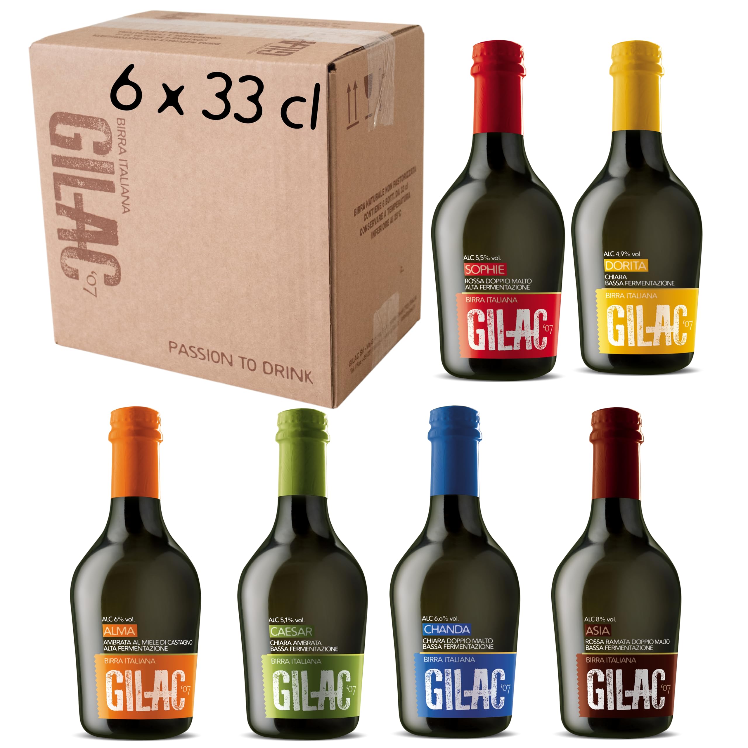 Birre artigianali confezione regalo Beerbox 6 bottiglie da 33cl, Birra artigianale Italiana di alta qualità, Degustazione birra selezione premium - Idea regalo