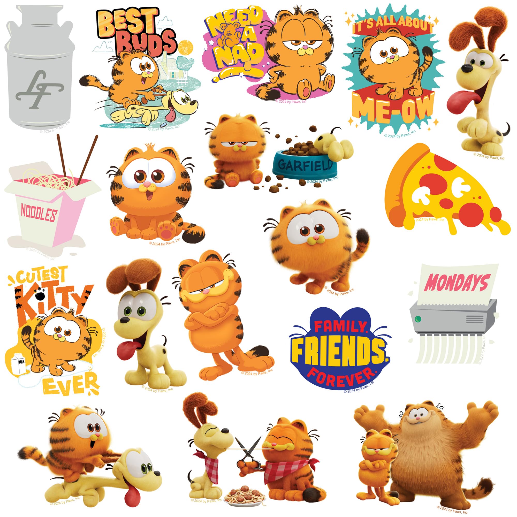 Garfield gestanzte Vinyl-Aufkleber, verschiedene Designs, für den Innen- und Außenbereich, 50 Stück