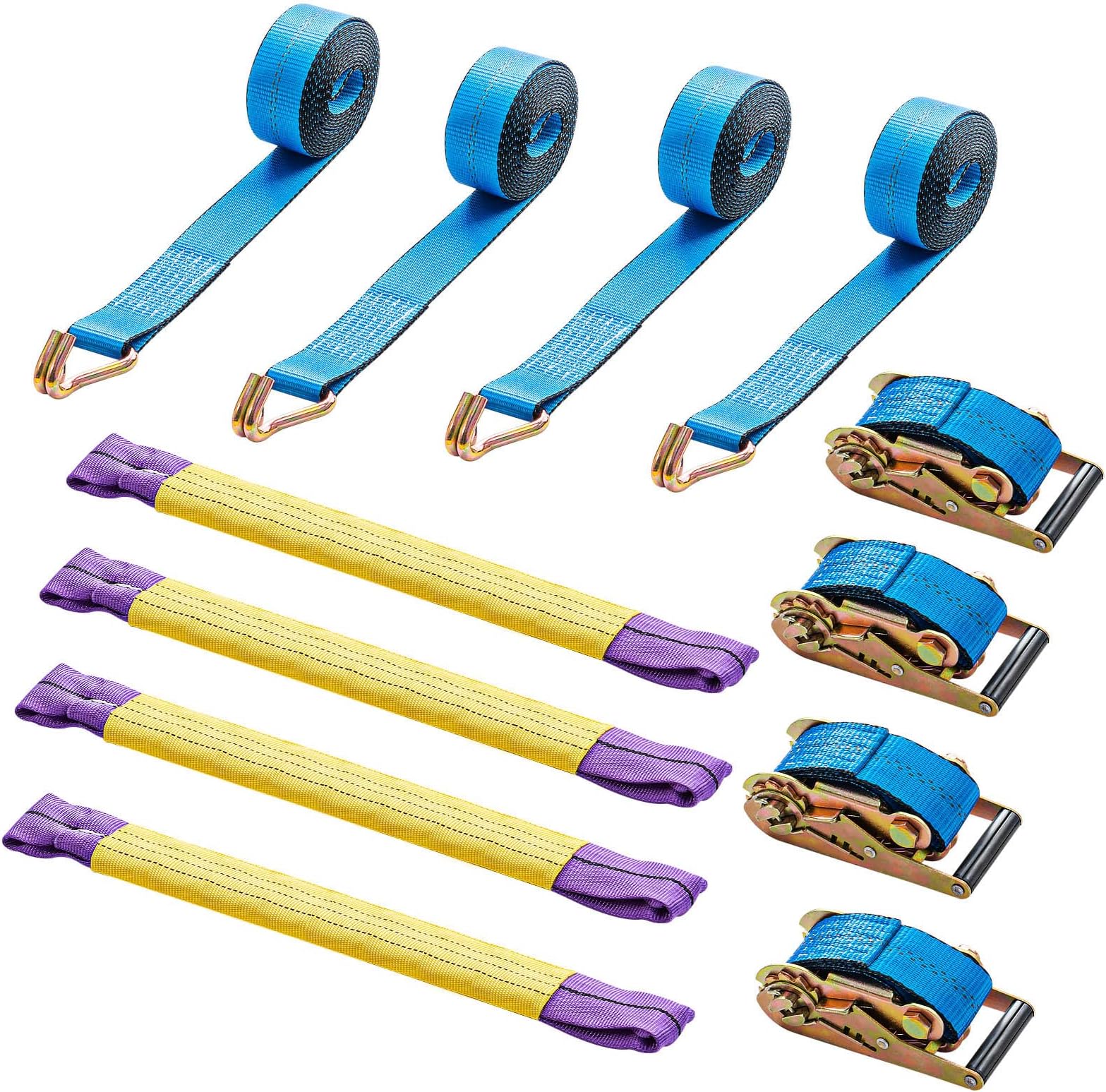 Image showcasing Holdfiturn 12PCS 800 kg 5M Ratchet Straps Heavy Duty 50 mm Ratchet Tie ...