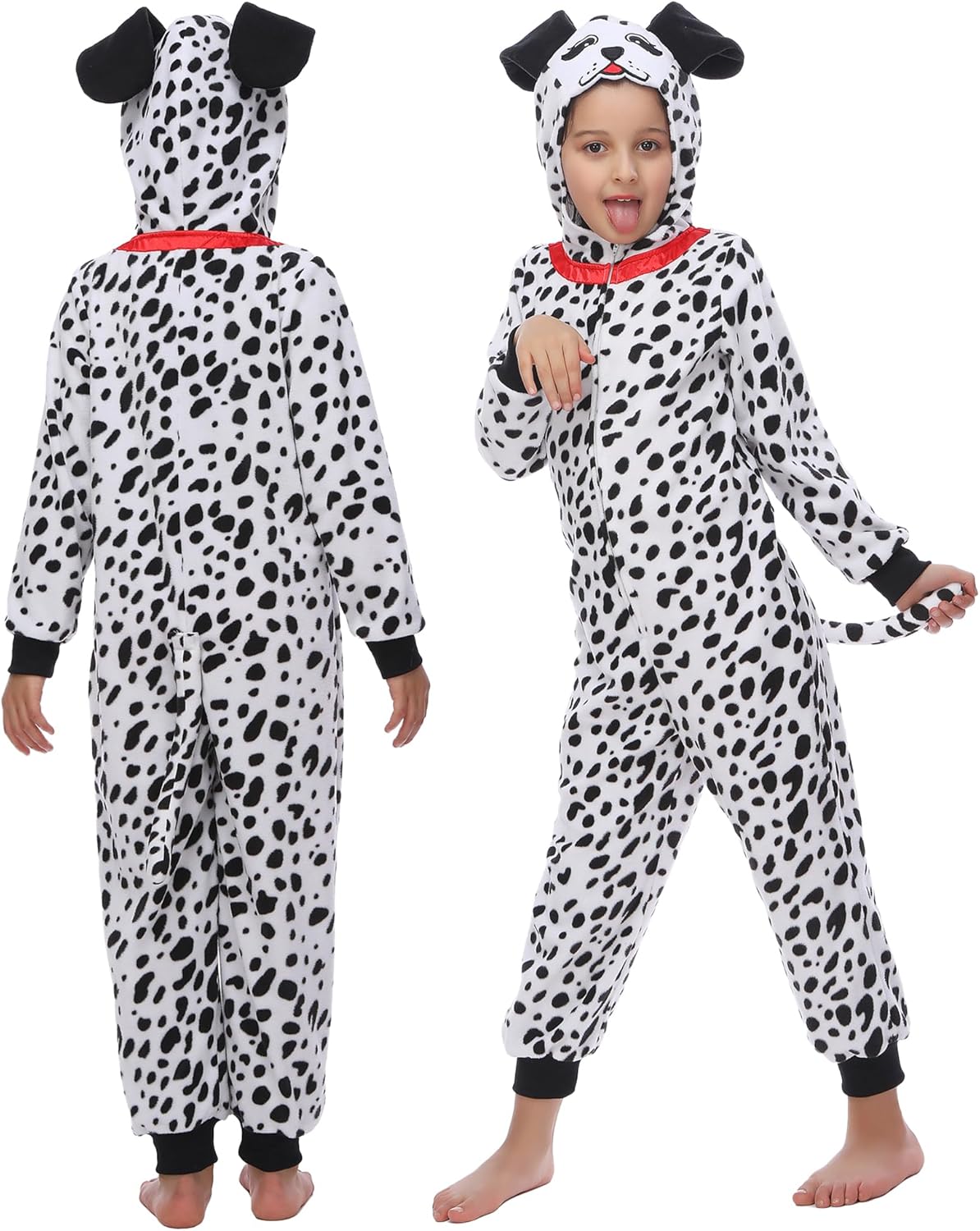 Animal Costume Kids, Cheetah/Monkey/Black Cat/Blue Monster/Dalmatians/Santa/Snowman Onesie for Girls Halloween