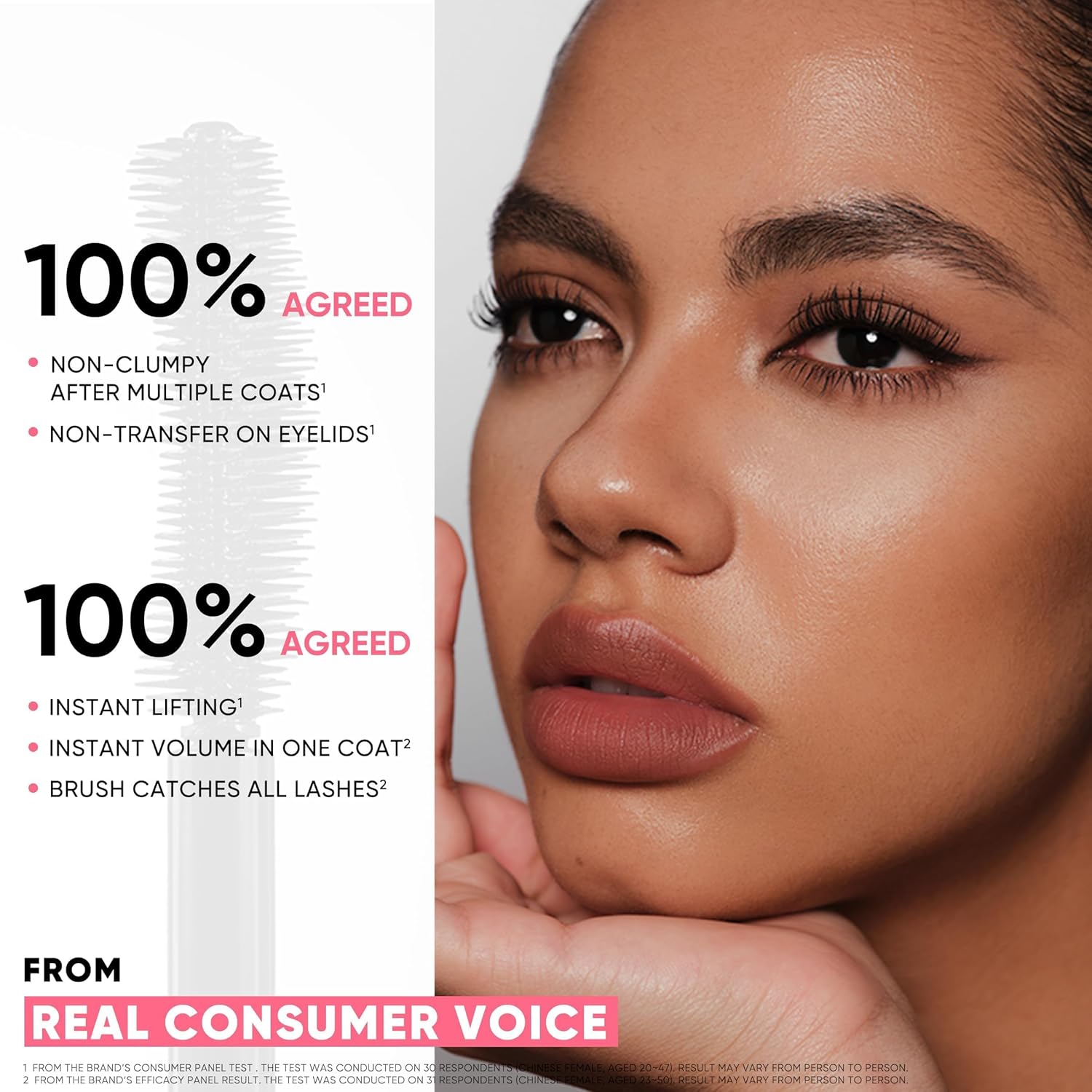 JUDYDOLL No-Drooping Volume Mascara Black, 40h Long-lasting, Smudge-Proof, Clump-Free, Waterproof Volumizing Mascara, Infused with Squalane, Strengthen and Protect Lashes - Image 7