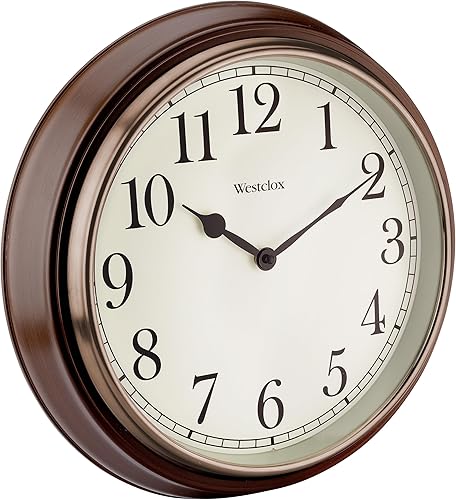 Miniatura 2 de Westclox Reloj redondo de grano de madera, 15.5 pulgadas, oscuro