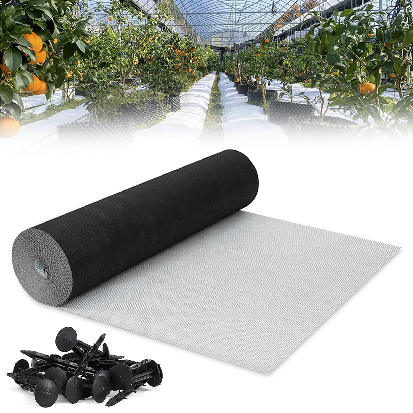 Amazon | 防草シート 0.6m×50m ホワイト 反射シート 100本固定ピン付き