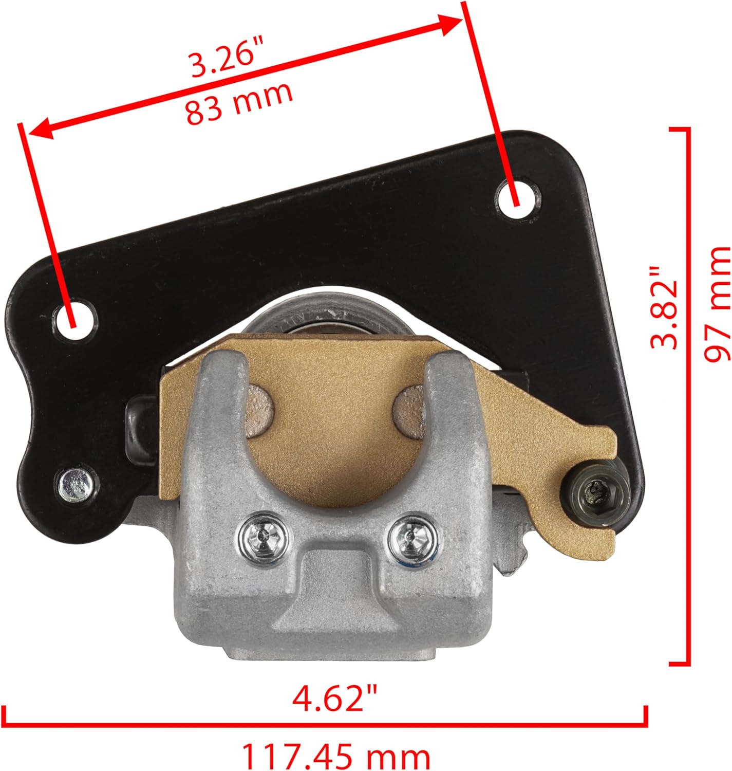 Caltric 1D9-2580V-02-00 1D9-2580V-01-00 Rear Brake Caliper with Pad Compatible with Yamaha