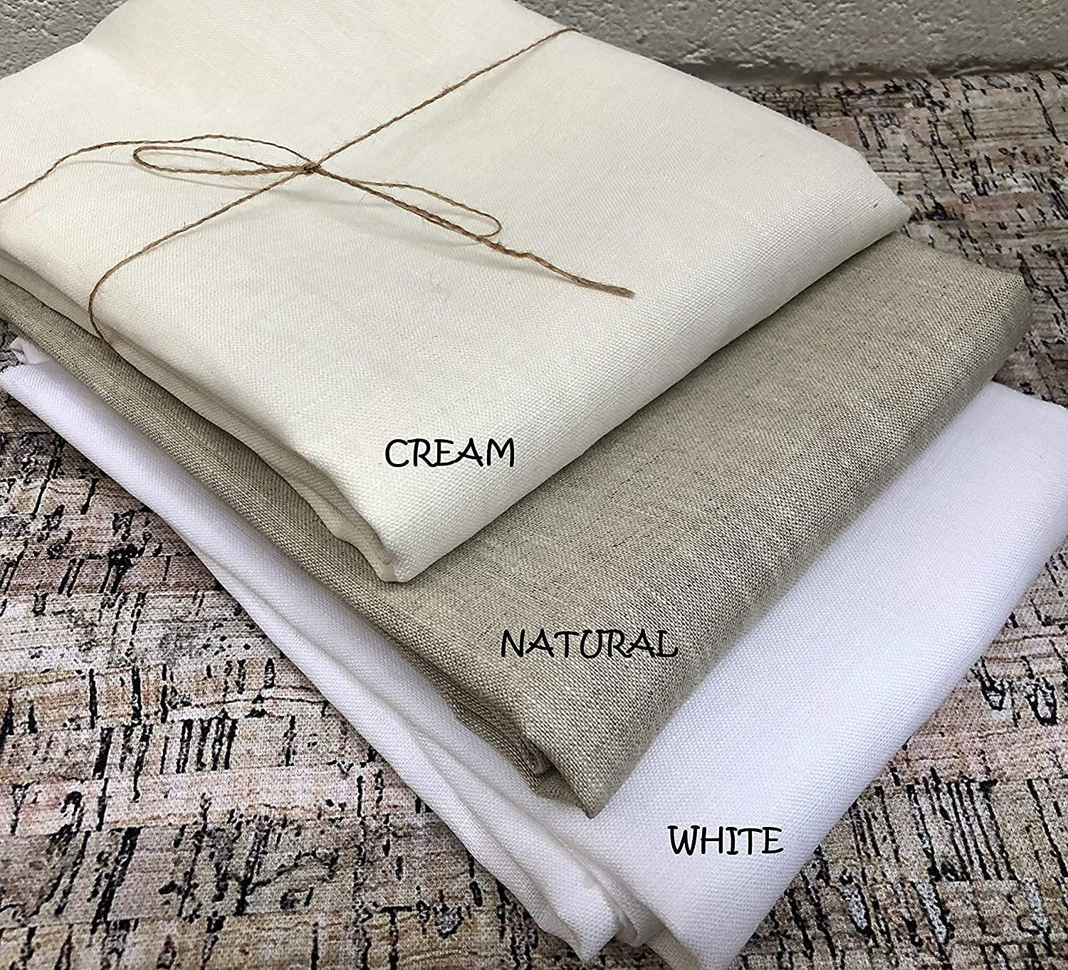 Plain Pure 100% Linen Fabric Linen Material for Dressmaking Curtains, Wedding, Home Decor - 140cm Wide (1 METRE, Cream) - Image 2