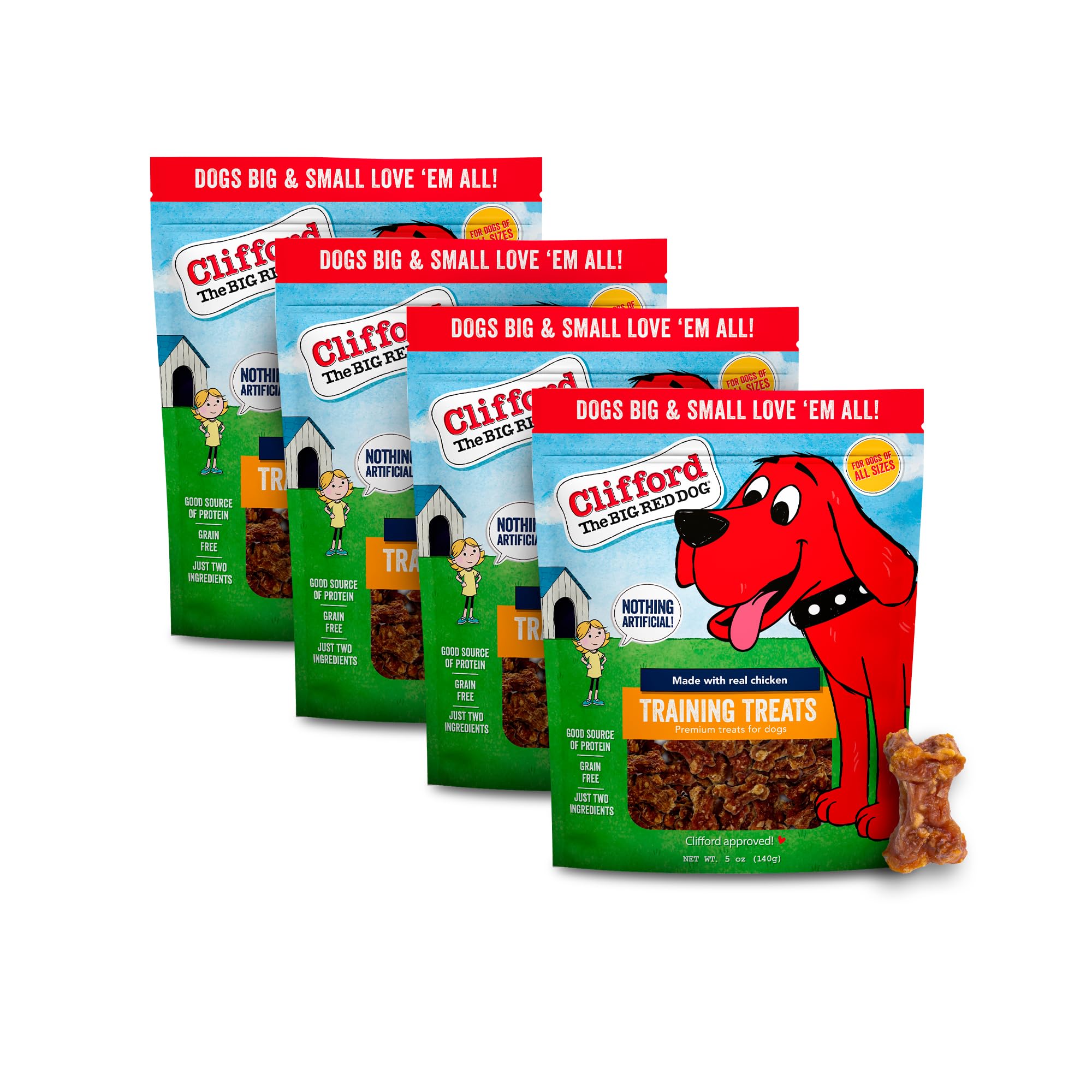 Clifford The Big Red Dog Soft Training Treats for Puppies and Dogs – Healthy, High Protein, Grain Free, Soft Puppy Treats for Small Dogs and Large –