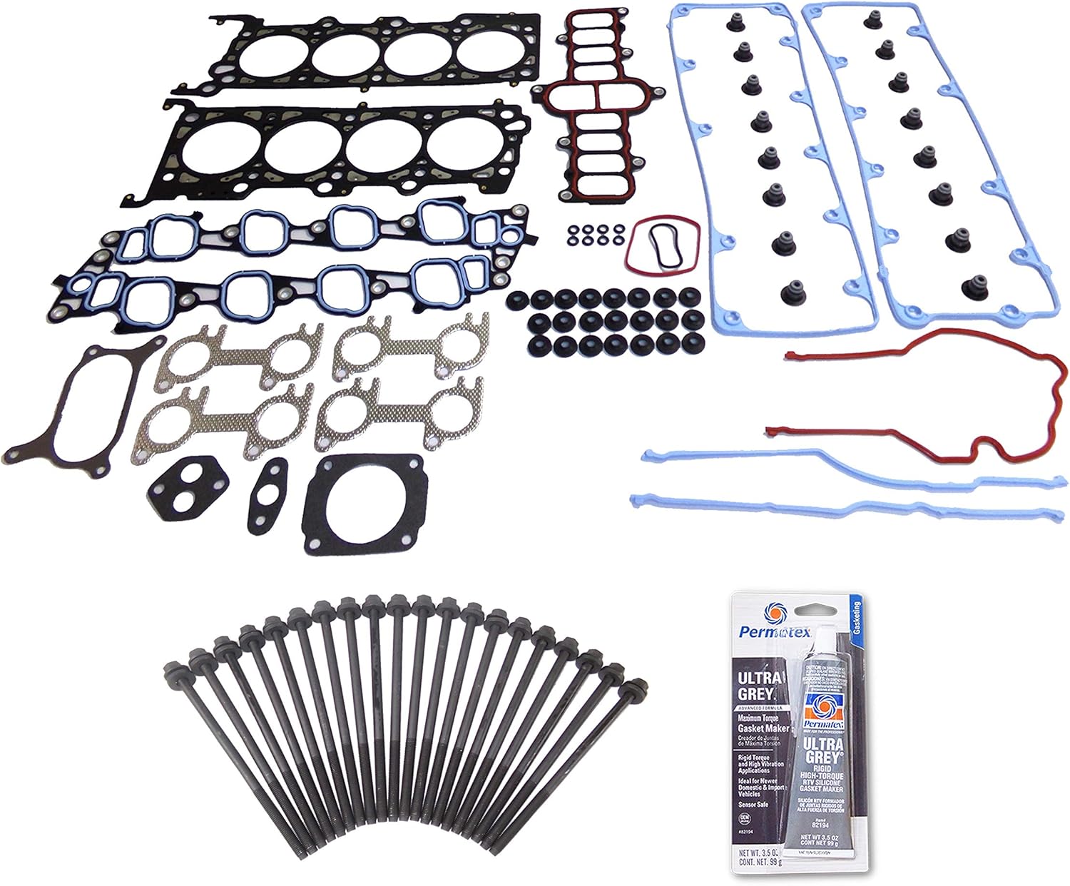 CPWK375 Head Gasket Set Bolt Kit Fits: 02-04 Ford E150 E250 E350 Expedition 4.6L SOHC Romeo