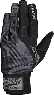 Virtue Breakout Gloves - Ripstop Full Finger Paintball Gloves - Black Camo (LG)