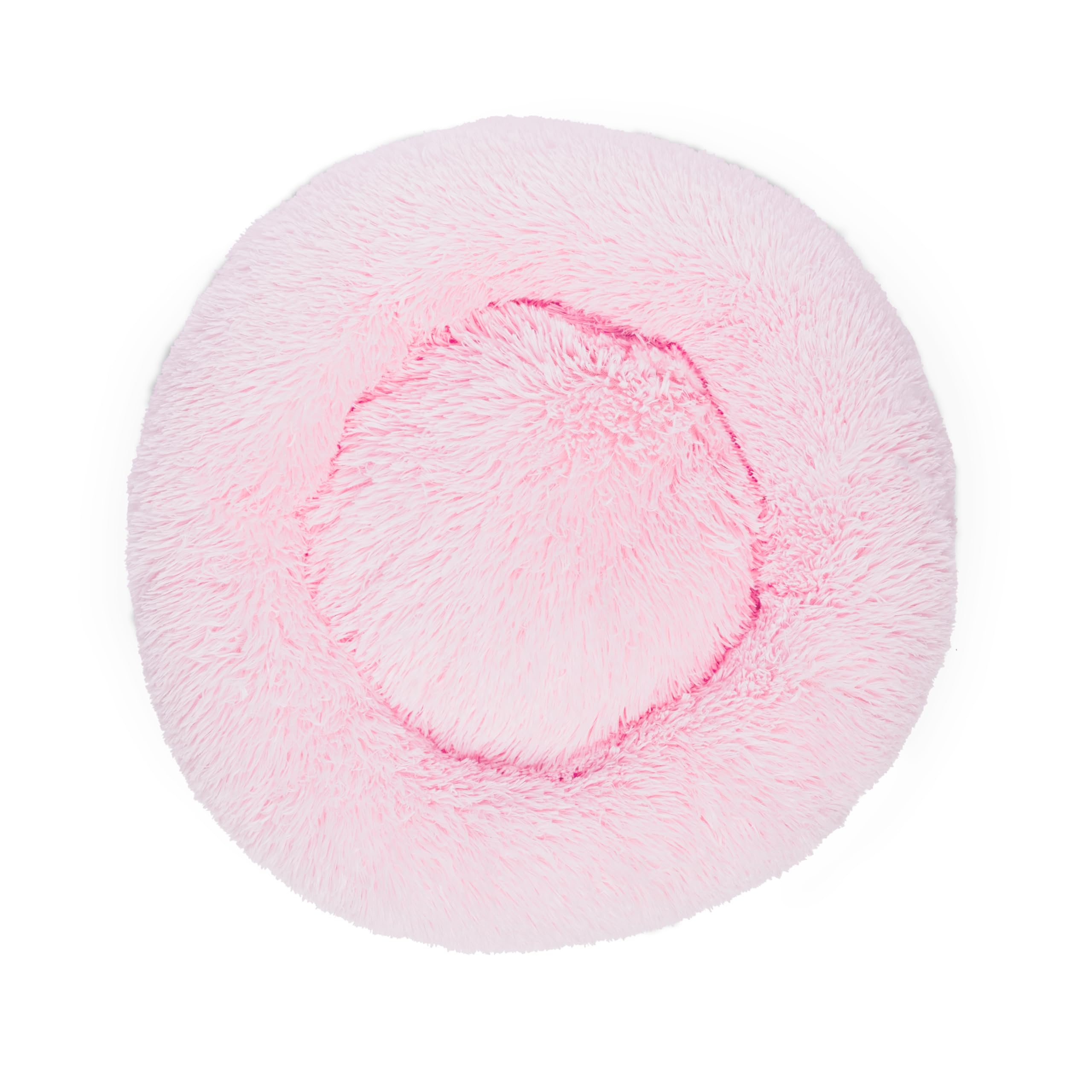 Woof & Whiskers Donut Dog Bed Pink 60cm - Calming Plush Cuddler Bed for Medium Dogs & Cats - Image 4