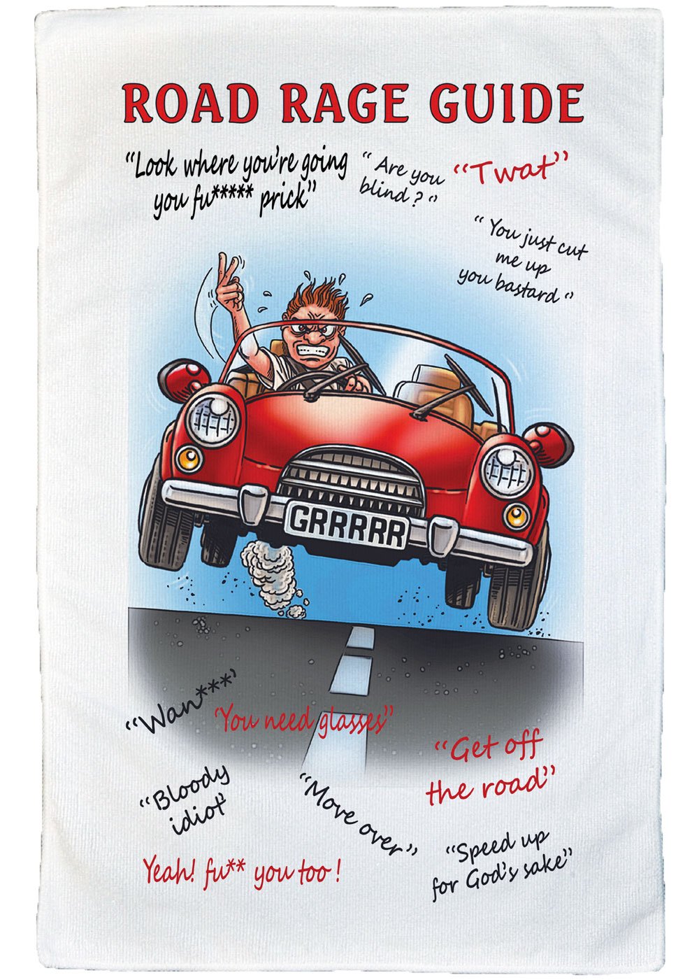 Personalised4u Road Rage Excuses Microfibre Tea Towel