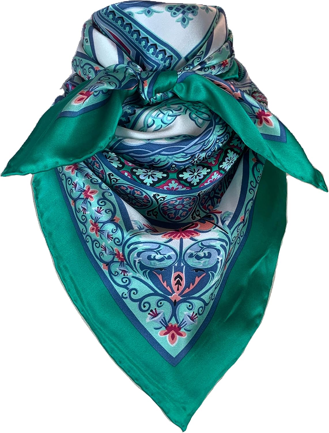 Wyoming Traders Cowboy Wild Rag Charmeuse 100% Silk Scarf Bandana 34"