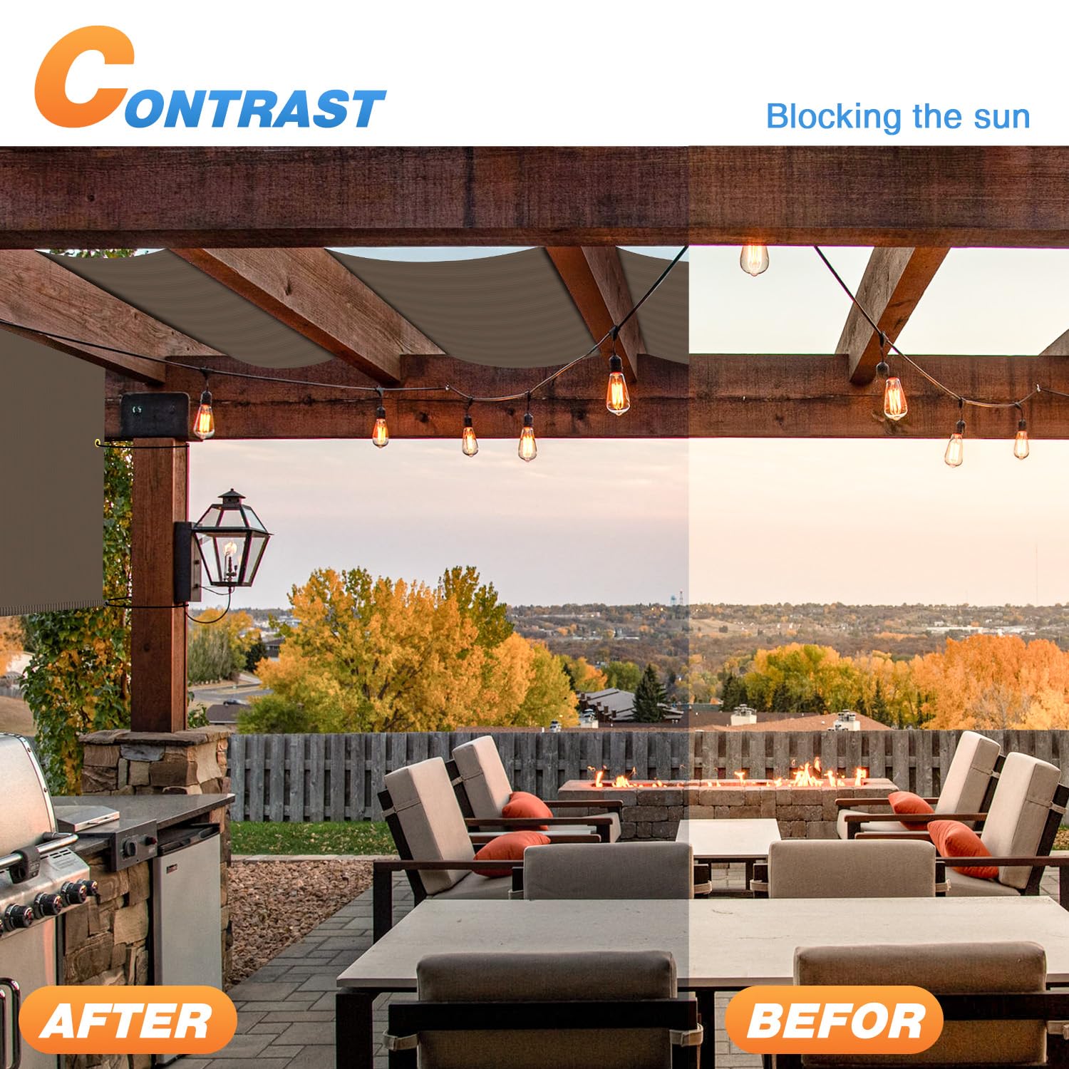 Snapklik.com : TANG 10x16 Pergola Shade Cover Replacement Canopy For ...