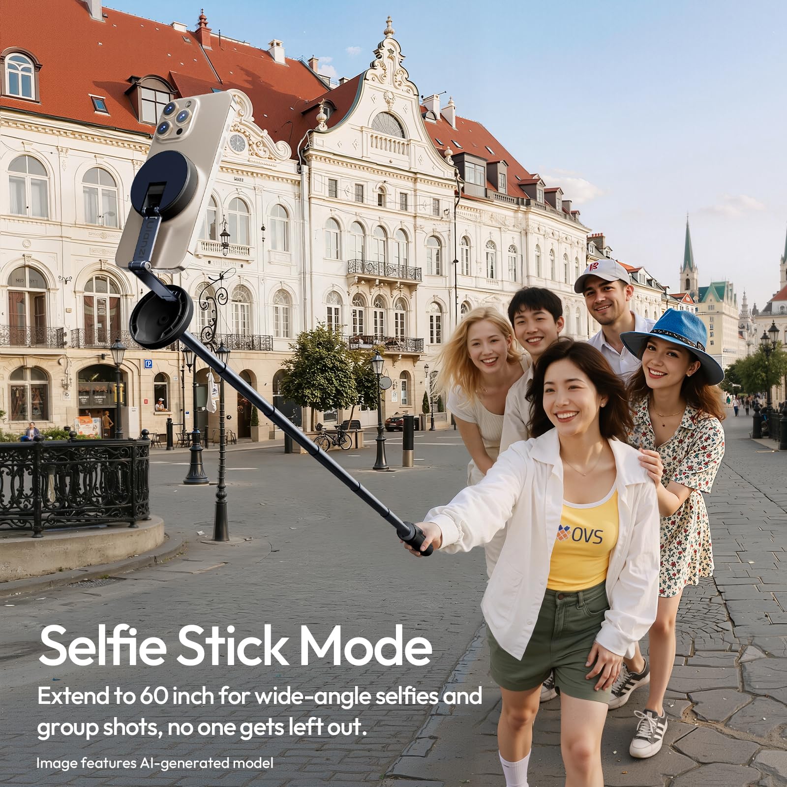 ULANZI MT-71 MagLock Mini Perche à Selfie avec Attache Magnétique Double Face, Trépied Télescopique 33.5cm à Quatre Pieds, Pocket Tripod Compatible avec iPhone 17-12 Magsafe Samsung (150 cm)