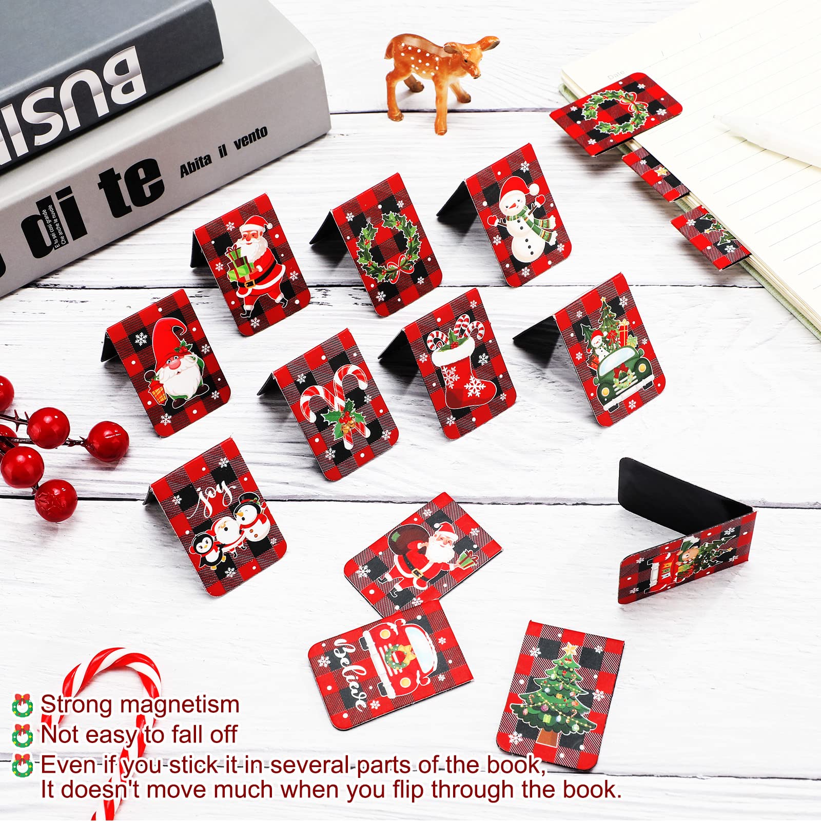 Amazon.co.jp: 36ピース クリスマス しおり 両面 クリスマス 磁気  