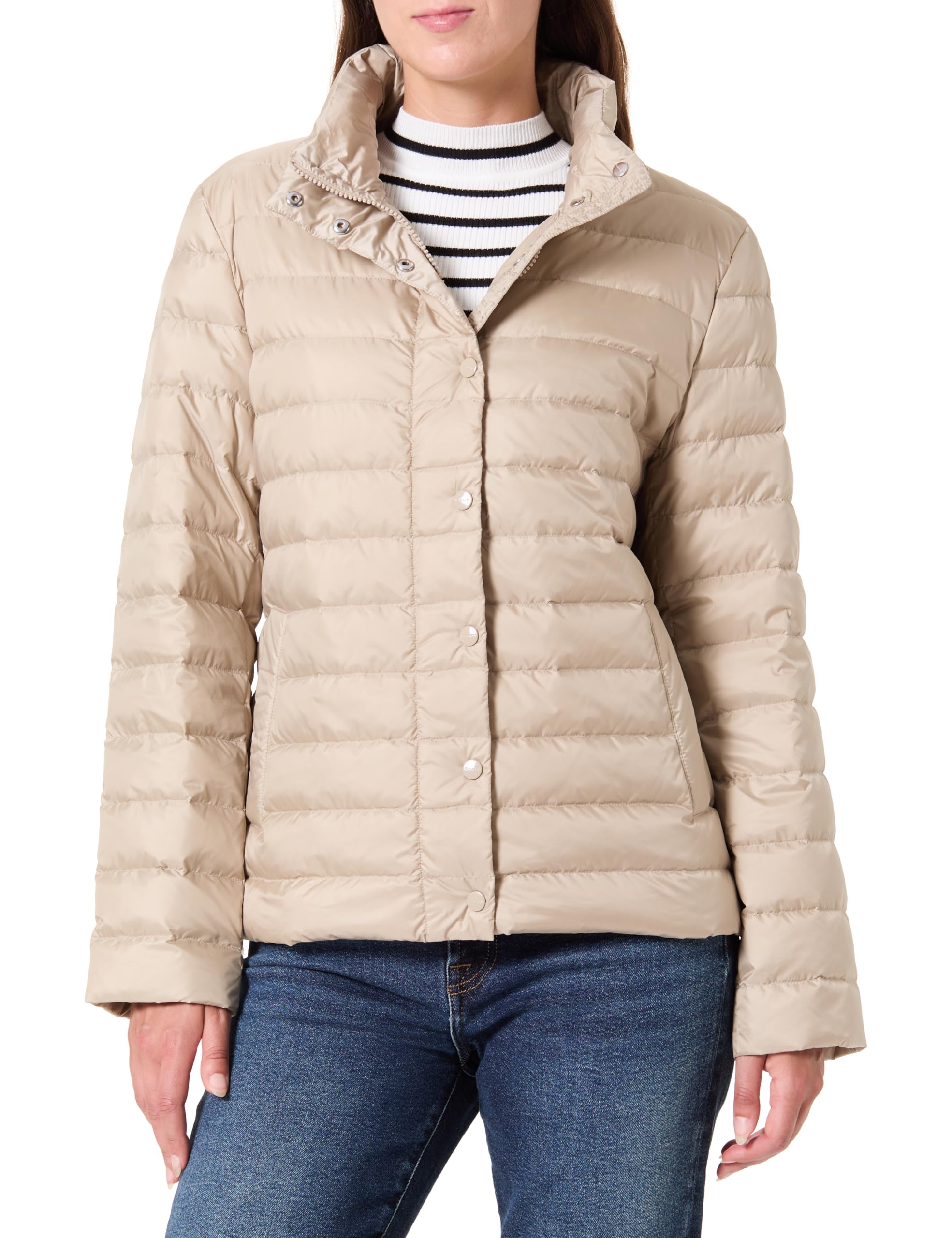 GANT Women's Light Down Jacket, Concrete Beige, L
