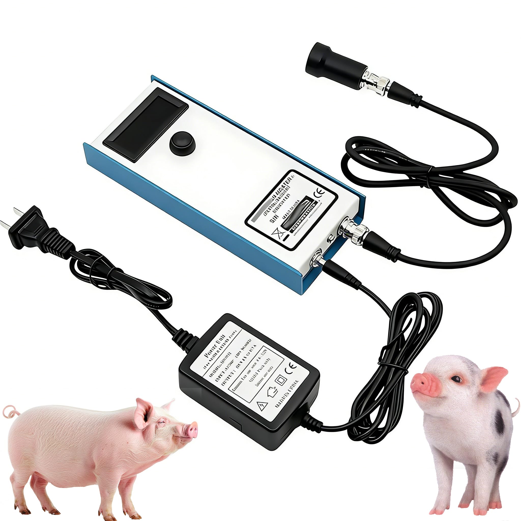 Medidor portátil de grasa dorsal de cerdo, medidor de espesor de grasa dorsal de ganado con 3 luces indicadoras, rango de medición de 4-45 mm, para granja casera