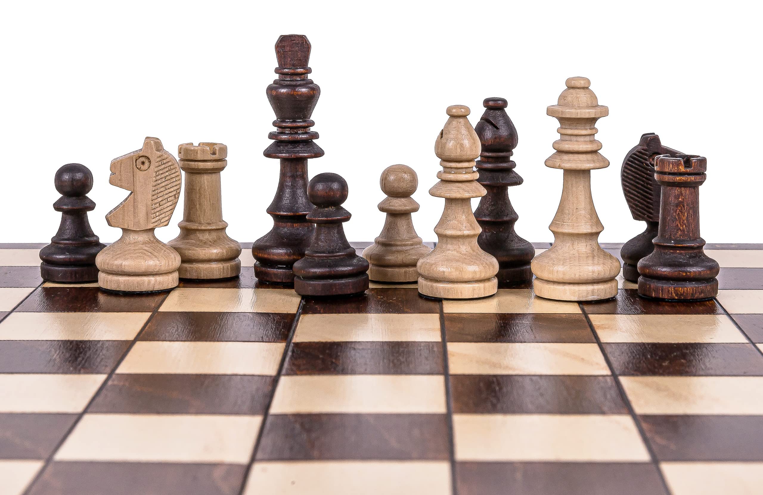 Square - Echecs en Bois - MAGNETIQUE Lux - 28 x 28 cm - Échiquier & Pièces d'échecs