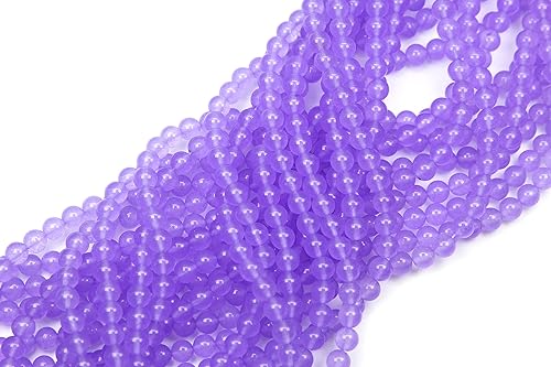 Miniatura 6 de Cuentas sueltas redondas naturales para hacer joyas, pulsera, collar, material de 1 hebra de 15 pulgadas (0.315 in, calcedonia púrpura natural)