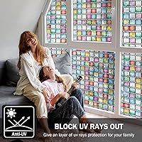 Vista 5 de FEOMOS Tinte para ventana de arcoíris, calcomanías decorativas para el hogar, anti rayos UV, 11.8 x 78.7 pulgadas