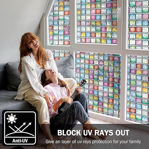 Miniatura 5 de FEOMOS Tinte para ventana de arcoíris, calcomanías decorativas para el hogar, anti rayos UV, 35.4 x 78.7 pulgadas