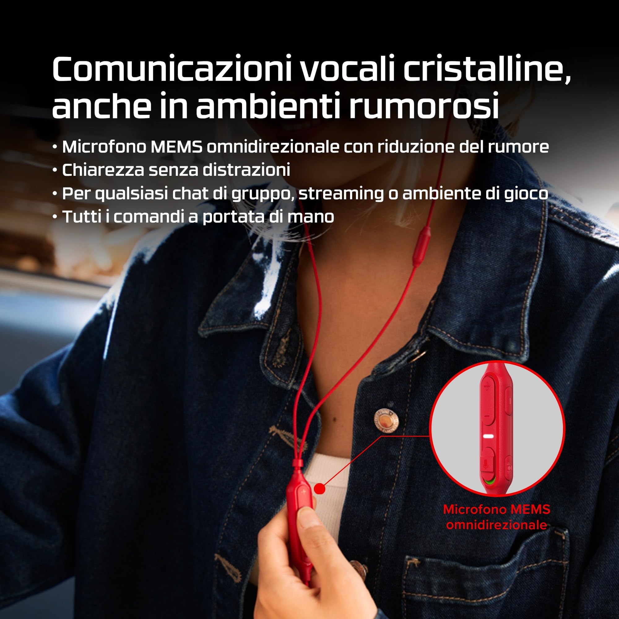 HyperX Cloud Earbuds III S, Auricolari USB cablate, Rosso | Multipiattaforma, audio surround, gommini in 4 misure, microfono con cancellazione del rumore
