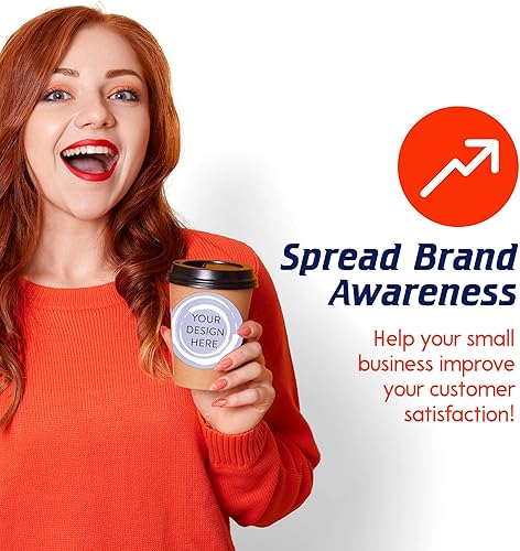 Vista 1090 de DayStar Custom Signs & Design - 100 adhesivos de vinilo personalizables, con texto, imagen, diseño y logotipo; adhesivos para logotipo de embalaje