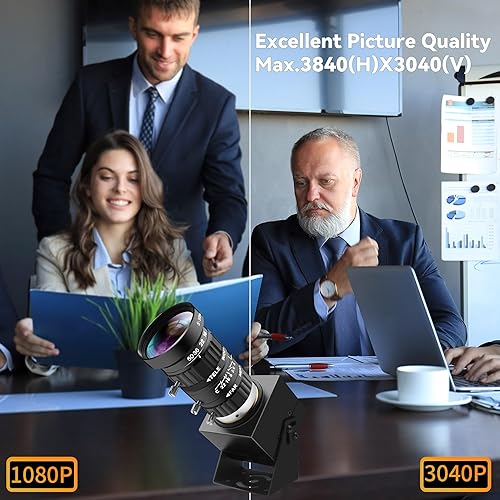 Miniatura 4 de Cámara USB 4K 1080P a 120fps Cámara web USB de alta velocidad con montura CS-0.197-1.969 in 10X Teleobjetivo zoom lente manual, cámara de cierre de