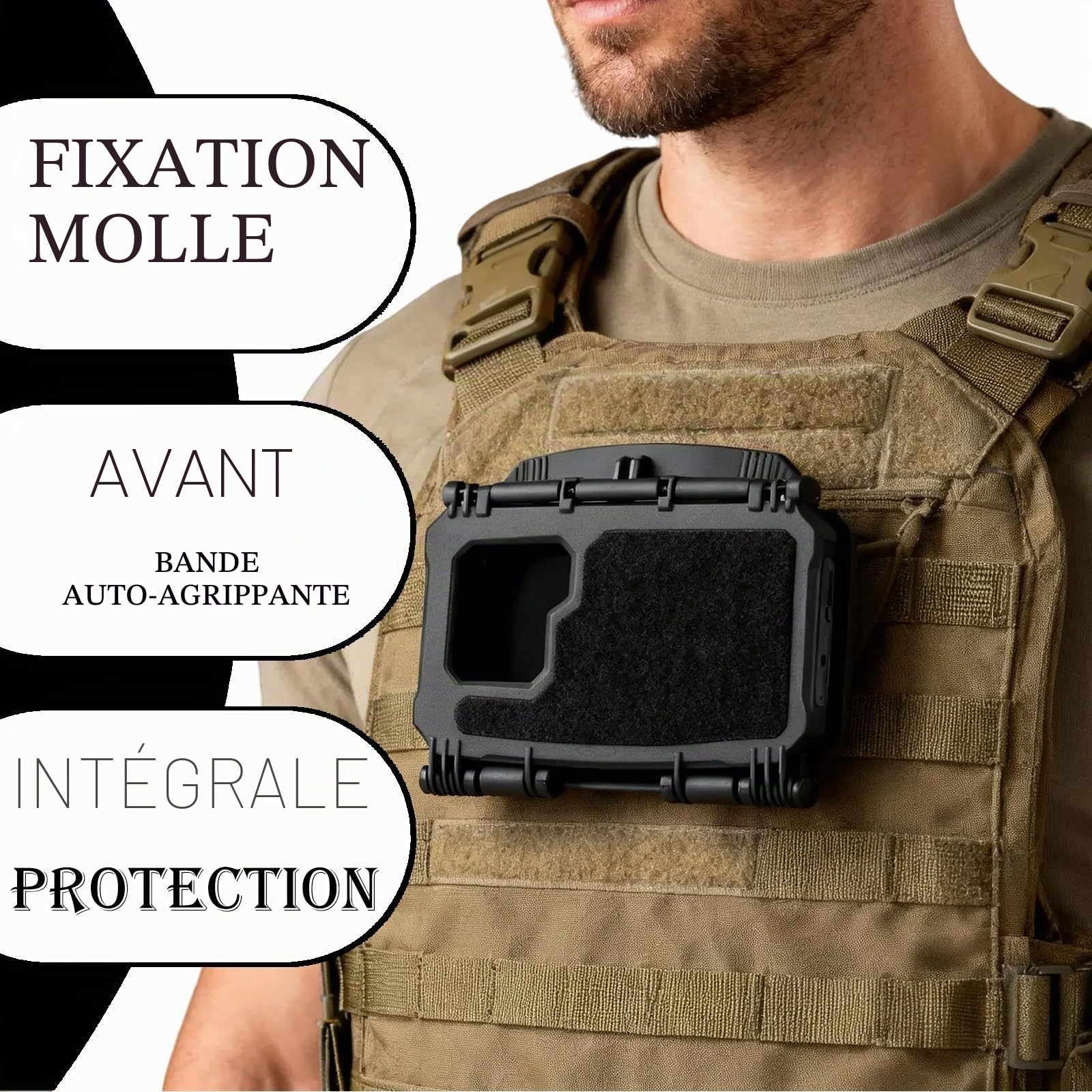 Support de Téléphone Tactique Multifonctionnel pour Poitrine, Plaque de Navigation Molle pour Airsoft, Randonnée, Cyclisme, Missions Tactiques en Plein Air