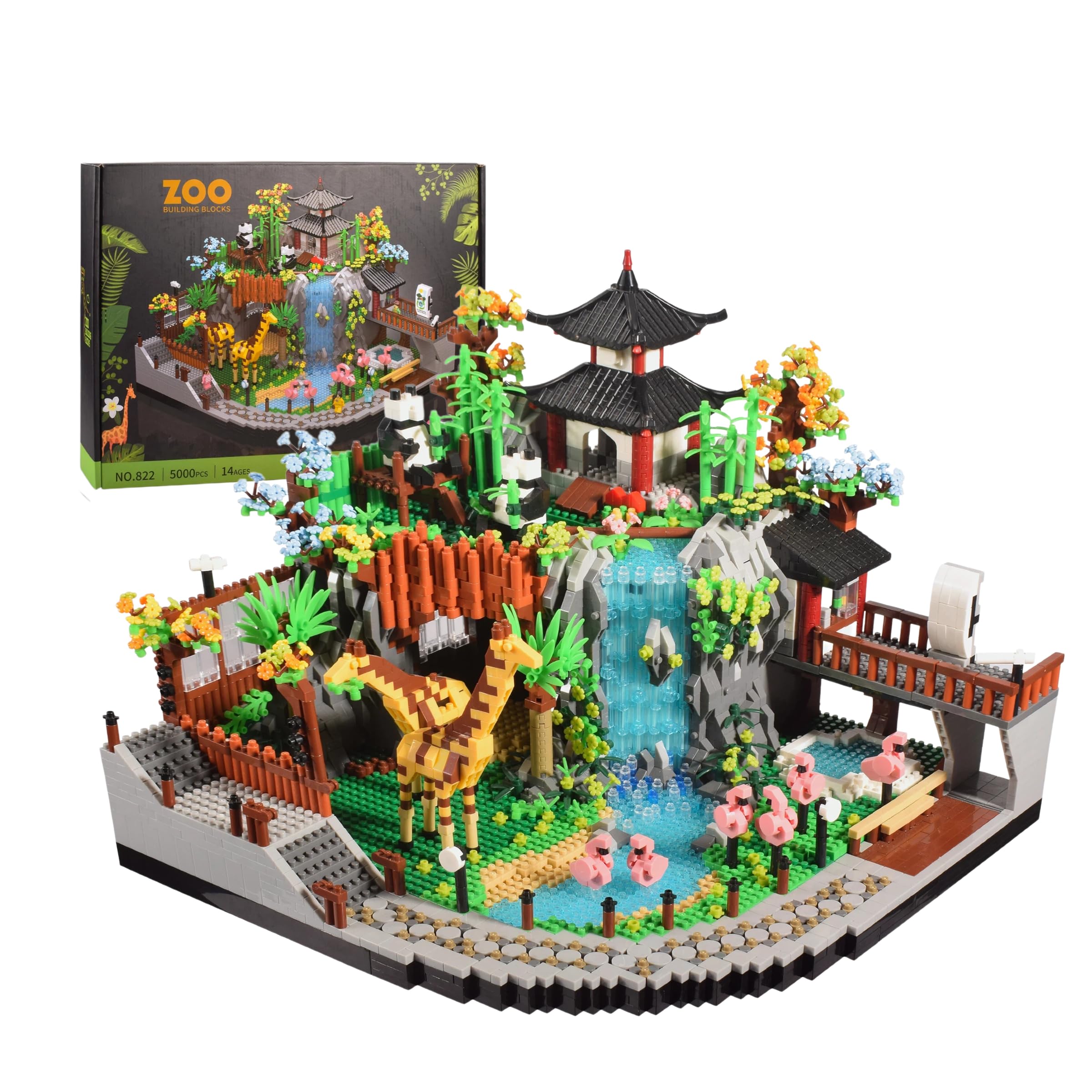 Amazon.com: Zoo Micro Building Blocks Set with Giraffe Panda