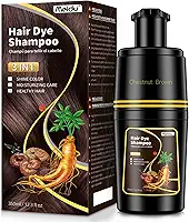IIIMEIDU Shampoo De Tintura De Cabelo Para Cabelos Grisalhos, marrom castanho Hair Dye Shampoo 3 em 1 para mulheres e homens, xampu colorido semipermanente para cobertura de cabelos grisalhos, tintura instantânea natural para cabelos com ingredientes à base de ervas, 350 ml