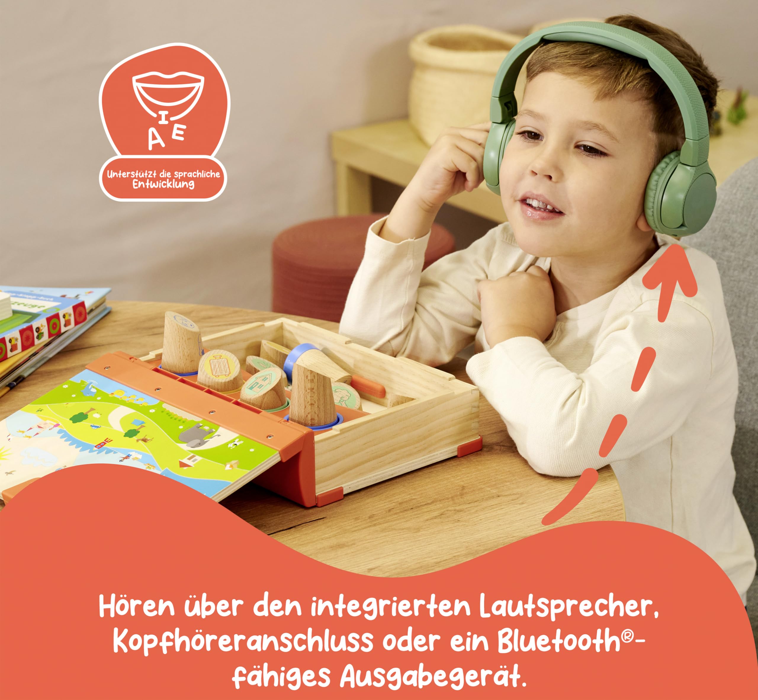 Eichhorn - LiLUMi - Dein interaktives Hörbuch, 108 Geschichten zum selbst bestimmen, ohne Internet/Download, aus Holz, mit Akku, ab 3 Jahren