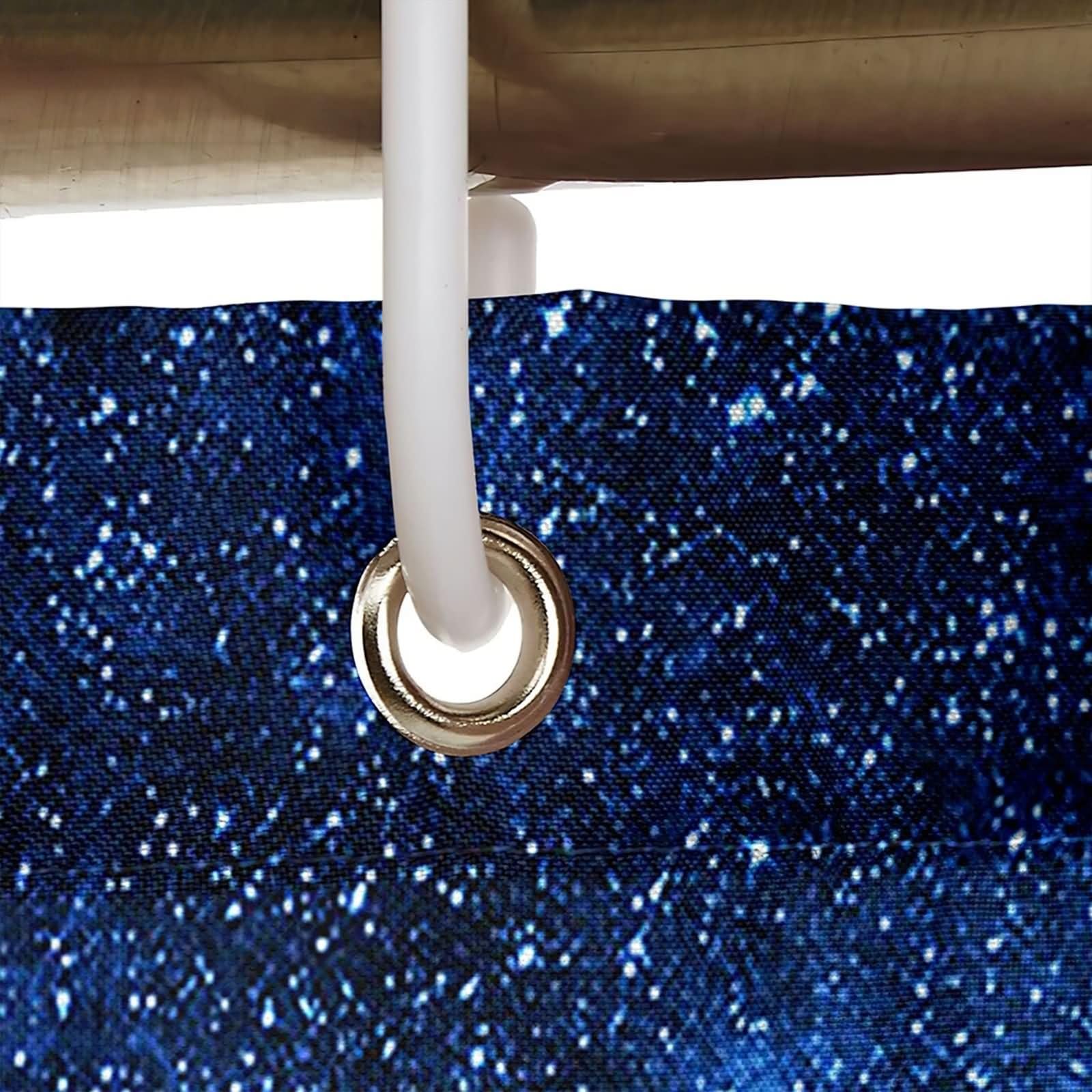 Cortinas de ducha frescas, cortina de ducha impresa hermosa galaxias azul poliéster 66 x 80 pulgadas